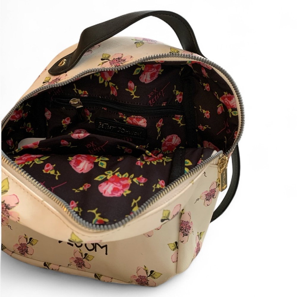 BETSEY JOHNSON Pink White Floral Mini Backpack - Picture 7 of 7